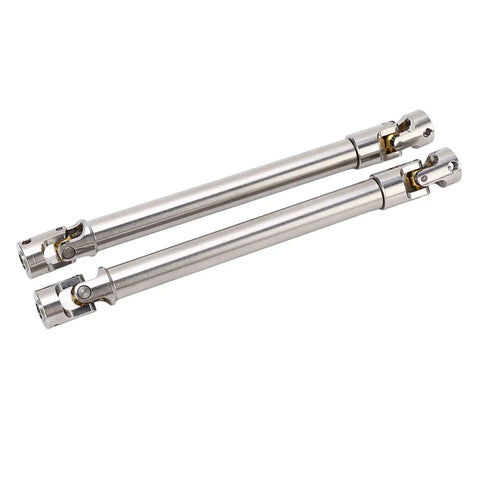 Beefy Stainless Steel M4 Drive Shaft Set For 1 To 10 RC Crawlers Universal Cross Knot With Brass Ball High Torque Spline Design Fits Axial SCX10 II 139mm Red
