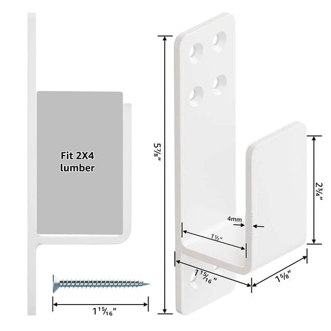Heavy Duty 2x4 Door Barricade Brackets Set Of Two For Home Security White Built To Last Easy Install Door Bar Holder Brackets Tough As