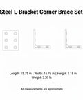 Heavy-Duty Steel L-Bracket Corner Brace Set For 90 Degree Furniture Reinforcement And Shelving Support, Includes Mounting Screws, Set Of 4