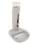 Height Adjustable 680 Ml Pet Water Dispenser And Automatic Food Feeder with clear detachable bowl for traveling pets.