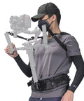 Person using a Lightweight Gimbal Support Vest for Long Shoots with Ergonomic Comfort and Expanded Contact Points Secure Dual Handles Ready to Pair with DJI Ronin RS3 Pro RS4 RS4 Pro RS2 RSC2 RS3