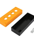 Beefy Four Hole 22mm Push Button Switch Control Box With ABS Industrial Enclosure, yellow lid, black base, screws included