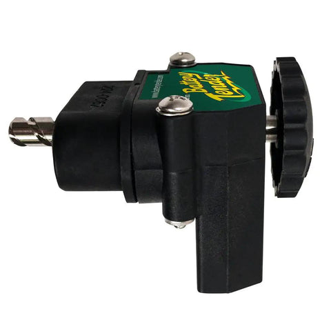 Heavy Duty DC Power Connector For Trolling Motors And Marine Gear Rock Solid Onboard Wiring Harness side view with plug and handle.