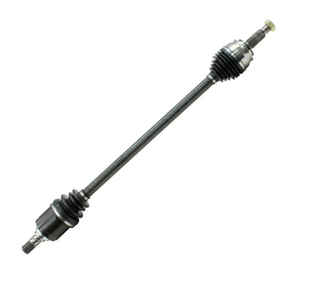 Mitsubishi Lancer Front CV Axles For 2008 To 2017 FWD Automatic CVT Compatible Pair Ready To Install New DTA Left And Right Axles Will Not Fit Ralliart Or Evolution Trims 12 Month 12000 Mile Warranty. Front CV axle assembly shown on white background