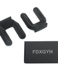 Four Pack Rubber Wheel Stops For Furniture, Anti Slip Caster Pads For Bed Frames And Rolling Furniture, Snap On, No Lift Design, Fits 75 mm Wheel Diameter, Durable Floor Protectors That Grip And Stop Movement On Slippery Surfaces, shown in box and individual pieces.