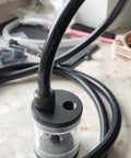 ZY-hosetube silicone tubing, black, 1/2 in ID × 5/8 in OD, connected to a clear inline chamber.