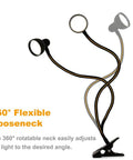 Clip-On Reading Light With Eye Care, 3 Color Modes And 10 Dimmable Levels, Flexible Gooseneck Desk Lamp 360° rotations