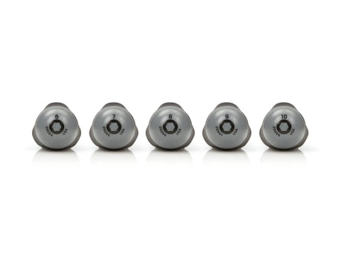 Front view of High Torque Black Oxide Nut Driver Set Five Piece Six To Ten mm Three Sided Handle For Maximum Torque And Comfort