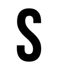 Large Alphabet Single Letter Vinyl Wall Art Decal Set For Personalizing Home Office DIY Decor Black Size S on white background