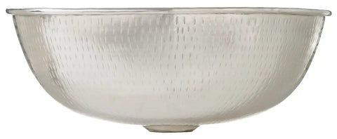 Bohr Hammered Nickel Vessel Sink for Bathroom, 14 Inch, Above Counter Style, side view showing handcrafted nickel finish
