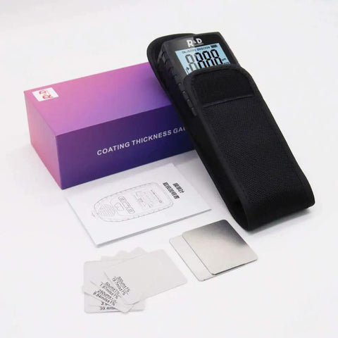 Coating Thickness Meter For Cars Pro Grade Paint Gauge With Auto Detect For Steel And Aluminum Dual Tech Mil Gauge For Used Car Buyers And Gearhead Diy Auto Enthusiasts with case and calibration plates