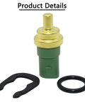 Keep Your Ride Cool Without Any Drama With This Replacement Coolant Temperature Sensor For Vw And Audi Models Straight Swap Temp Switch Fits Part 059 919 501A Smooth As Butter, showing coolant temperature sensor with black retaining clip and o-ring.