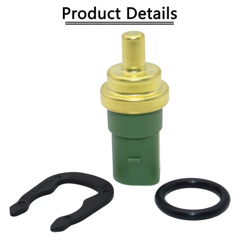 Keep Your Ride Cool Without Any Drama With This Replacement Coolant Temperature Sensor For Vw And Audi Models Straight Swap Temp Switch Fits Part 059 919 501A Smooth As Butter, showing coolant temperature sensor with black retaining clip and o-ring.