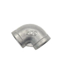 304 Stainless Steel 3/8 NPT Elbow Pipe Fitting, Female to Female Threaded 90 Degree, corrosion resistant, side view