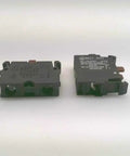 Robust Contact Block For Industrial Control Panels 22Mm Screw Terminal Mount 240Vac Rated Pack Of Two M22 K01 Used Like New, showing detailed top view.