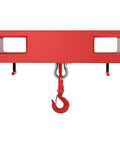 Red Forklift Lifting Hook 4400 LB Capacity Heavy Duty Hoist With Swivel Hook Two Large T Screws Forklift Lifting Attachment For Mobile Crane Use Durable Carbon Steel Powder Coated, front view