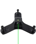 Game Changer Alignment And Leveling Stand Built From Solid Injection Molded Nylon Featuring A Rechargeable Vertical Green Laser, top view with laser and level.