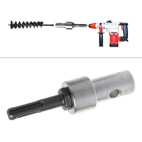 Round Pit Slot Drill Bit Adapter For Electric Drill Converts To Earth Auger Steel Construction Exchangeable 2 Pit System