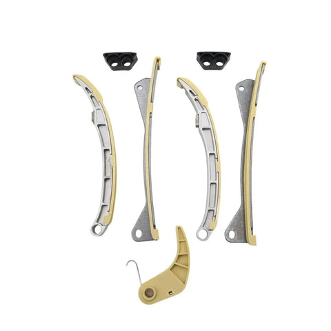 12 Pc Premium Alloy Engine Timing Chain Kit For Kia Sedona Hyundai Genesis And Palisade 3.3l 3.8l With Guides Rails And Tensioner Perfect Fit Upgrade Your Ride Today. timing chain guides and tensioner set on white background