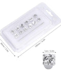 12-Piece Stamping Punch Tool Set For Leather Crafting, carving stamper kit showing 12 zinc alloy plant and animal patterns.