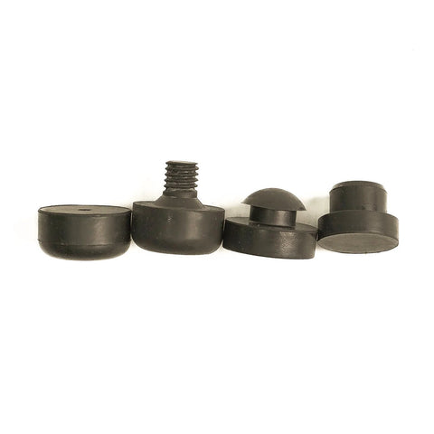 Pool Cue Rubber Bumpers Set in Black with Four Styles Beveled Top Threaded Stem Push In Flat Southwest Style Durable Construction