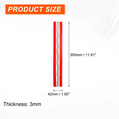 Premium Top Shelf Heavy Duty Invisible Acrylic Hinges With Rust Proof Stainless Steel Shaft Self Adhesive Continuous Piano Hinge Three Pack, size 300x42mm, thickness 3mm.