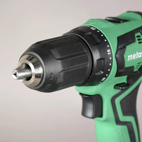 Cordless 18V Drill And Impact Driver Combo Kit With Sub Compact Design, Brushless Motors, close-up of drill chuck.
