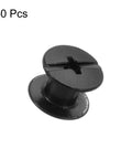 Real Gritty Chicago Screw Rivets 50 Pack M5 X 4mm Phillips Head Binding Screws close-up of black carbon steel screw.