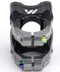 31.8mm Bike Stem 35mm Short 0 Degree Handlebar Stem For MTB BMX Road Bikes Universal Fit Gray Black Front View