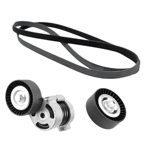 Fresh Fit Belt Tensioner Kit Works With BMW Replaces 11287524267 11281440378 11287631810, drive belt and pulleys