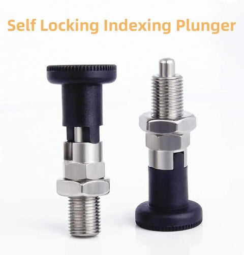 Hardcore 2pcs M12 Ball Nose Spring Plungers With Nuts Stainless Steel Self Locking Indexing Bolts Push Fit Positioning Pins, black and silver.