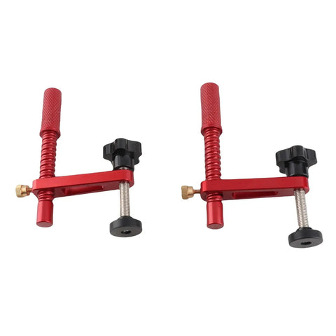 20mm Red Aluminum Bench Dog Clamp Set For Woodworking And MFT Workbench With Protective Pads All Metal Construction Knurled Rod For Strong Down Pressure