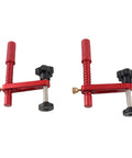 Rock Solid 20mm Aluminum Bench Dog Clamps With Soft Pads for Woodworking Workbench, red aluminum design with black knobs, 2 pack