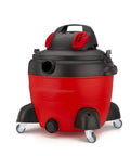 Set Of Four 2 Inch TPR Wheel Castors For Shop Vac Wet Dry Vacs With Stem Diameters 8mm Or 5/16 Inch And Stem Length 38mm Or 1.5 Inch Replacement Caster Set For Vacuum Mobility And Floor Protection installed on red and black Shop-Vac.