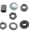 Ultra Lightweight 190mm Quick Release Bicycle Hub Axle Kit With Ball Bearing Retainer And Conical Locknut Washer Set Black Three Eighths Inch 26 TPI Durable Wheel Hub Components For Mountain Road And Training Bikes displayed