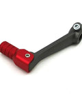 Short Gear Shift Lever Shifter For 50cc To 250cc Pit Dirt Bikes, durable aluminum upgrade in red and gray, side view