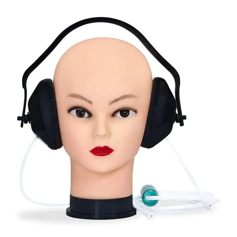 Hydrogen Inhalation Ear Mask For Tinnitus And Hearing Support With Direct Molecular Hydrogen Delivery, black mask on mannequin