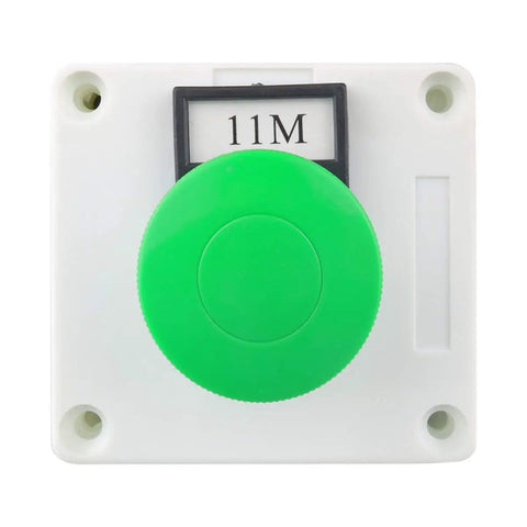 Green Mushroom Momentary Push Button Station 660V 10A 1NO 1NC Industrial Grade Control Button With Plastic And Metal Housing