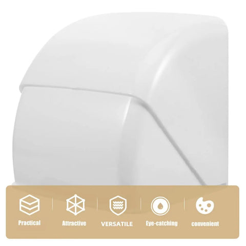 Close-up of 2 Piece Weatherproof Outlet Boxes Tough As Nails ABS Wall Plug Covers Socket Rain Shield for outdoor use.