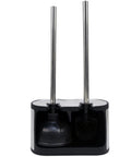 Heavy Duty Stainless Steel Toilet Bowl Brush And Plunger Set With Freestanding Bathroom Canister Killer 2 In 1 Space Saving Cleaner Setup.
