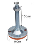 Heavy Duty Adjustable Leveling Feet With Swivel Levelers For Cabinets Tables Chairs Shelves And Industrial Equipment Built Tough Easy To Install And Adjust Height And Angle For Workbenches Garages And Busy Shops M20 100mm 150mm steel foot