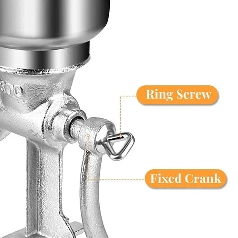 Manual Grain Grinder With Table Clamp Hand Crank Mill Heavy Duty Cast Iron Construction For Corn Seeds Spices Beans Coffee And More In Home Kitchen With Adjustable Coarseness And Large Wooden Handle