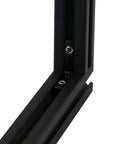 Close-up of 20 Piece 2020 Series Black T Slot L Shape Corner Connector Bracket installed on aluminum extrusion profile 6mm