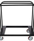 Rock Solid Drywall Cart And Panel Truck With 1500 Lb Capacity Heavy Duty Steel Platform Dolly featuring five inch swivel casters from side view.