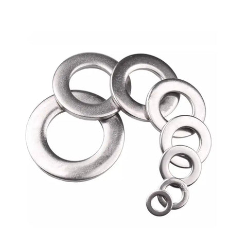 Rock Solid Corrosion Resistant Flat Washers in various sizes, part of Heavy Duty Top Shelf Stainless Steel M3 Cheese Head Machine Screws