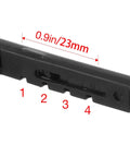 Top Shelf Red Laser Safety Glasses With Slick Visibility Boost And Flexible Adjustable Frames To Beat Eye Fatigue On Busy Job Sites Plus Comes With A Nifty Hard Shell Case, close-up view of frame measurements.