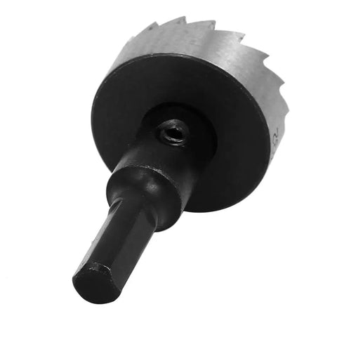 32mm Hole Saw Kit With 70mm Long HSS Cutter For Wood Metal And Plastic, side view showing cutter teeth and hex shank