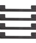 5 Inch Aluminum Alloy Drawer Handles Set Matte Black Cabinet Pulls With Solid Base Includes Screws Durable Rust Resistant Hardware For Kitchen And Bathroom Drawers Easy Install 10 Pack, four matte black pulls
