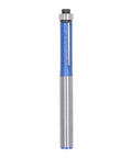 Heavy Duty Flush Trim Router Bit With Carbide Cutter And Top Bearing Guide For Smooth Woodworking Trimming and Chamfering Tasks Using 1/4 Inch Shank Tool - blue handle