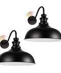 Dusk To Dawn Outdoor Barn Light 20 Inch Dome Exterior Fixture With No Fuss Auto Sensor For Porch Entryway Garage Black Finish Wall Mount Lighting Energy Saving Weather Resistant Classic Farmhouse Style shown in black finish